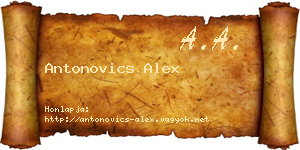 Antonovics Alex névjegykártya