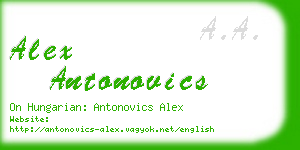 alex antonovics business card